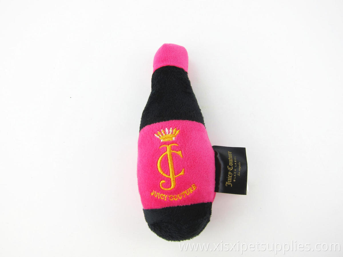Dog Toy with BB Sound Squeaker Good Quality Bottle Shaped Plush PET Toys Eco-friendly
